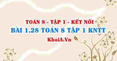 Bài 1.28 SGK Toán 8 tập 1 Kết nối tri thức